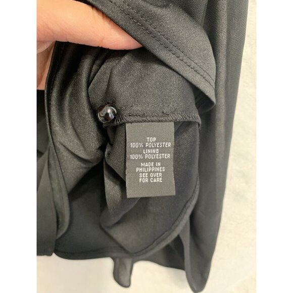 BCX Gold Jewel Beaded Halter Keyhole Neck Sleeveless Tank Blouse Flowy Black XXS - Picture 9 of 9